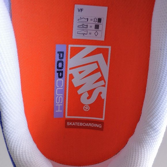 Vans Men's Kyle Walker Suede / Canvas Sneaker in Awesome Athletic Blue / Orange - Picture 11 of 14